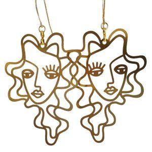 Gold Raw Brass Earrings